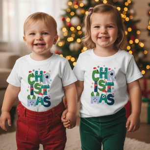 T-shirt Pour Bébé Lettres de Monstre Drôles Noël Tout-Petit Mignon H