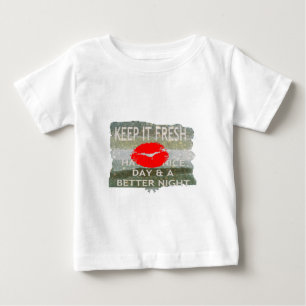 T-shirt Pour Bébé Lèvres fraîches, Vibes de pliage : 'Gardez-le frai