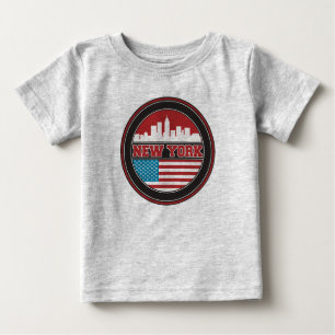 T-shirt Pour Bébé L'horizon   Etats-Unis de New York diminuent