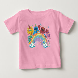 T-shirt Pour Bébé Licorne Arc-en-ciel Rue Sésame
