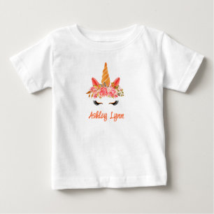 T-shirt Pour Bébé Licorne de pumpkin de récolte d'automne