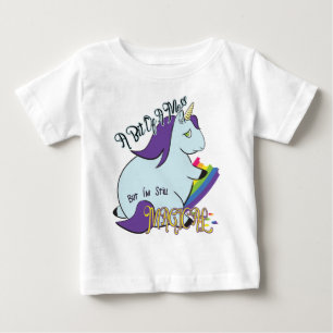 T-shirt Pour Bébé Licorne potelée mangeant un arc-en-ciel - un