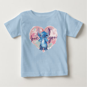 T-shirt Pour Bébé Lilo & Stitch Stitch Watercolor Valentine Heart
