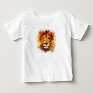 T-shirt Pour Bébé Lion Aquarelle