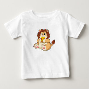 T-shirt Pour Bébé Lion avec morceau de Salami Pizza.PNG