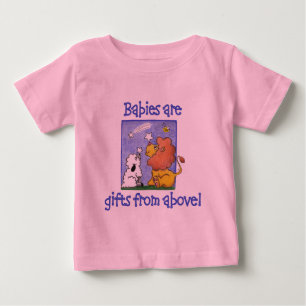 T-shirt Pour Bébé Lion et agneau attrapent des étoiles tombantes