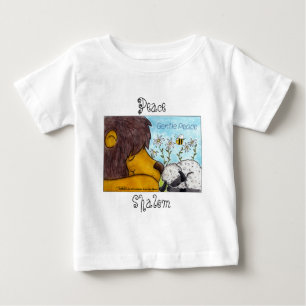 T-shirt Pour Bébé Lion et agneau paix douce