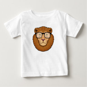 T-shirt Pour Bébé Lion Nerd avec lunettes