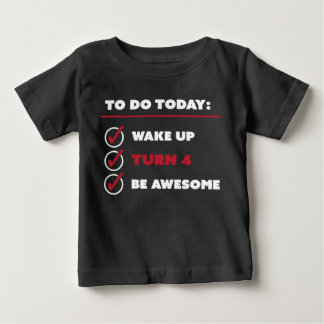 T-shirt Pour Bébé Liste d'anniversaire de 4 ans