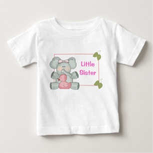 T-shirt Pour Bébé Little Brother Zoo Elephant Dragonflies