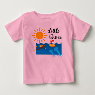 T-shirt Pour Bébé Little Diver avec Jelly Fish - Baby Fine Jersey T-