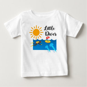 T-shirt Pour Bébé Little Diver avec Jelly Fish - Baby Fine Jersey T-