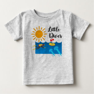 T-shirt Pour Bébé Little Diver avec Jelly Fish - Baby Fine Jersey T-
