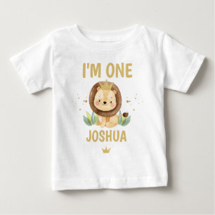 T-shirt Pour Bébé Little King Lion Crown 1er anniversaire