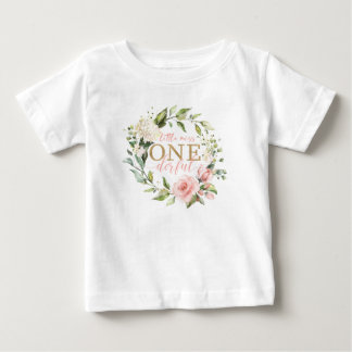 T-shirt Pour Bébé Little Miss ONE derful Floral First Birthday Tee