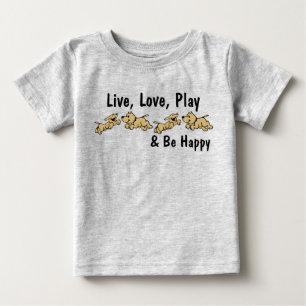 T-shirt Pour Bébé Live, Love, Play & Be Happy W/Dogs Toddler Tee