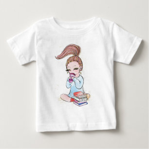 T-shirt Pour Bébé Livres de café étincelants pour filles 