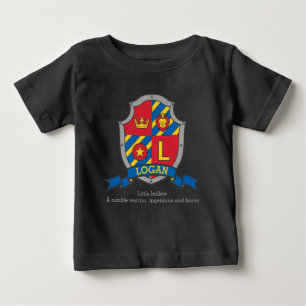 T-shirt Pour Bébé Logan nom signifiant bouclier de chevaliers de crê
