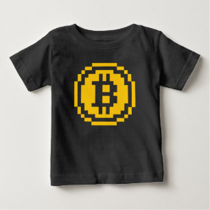 T-shirt Pour Bébé Logo Bitcoin BTC 8-Bit Chemise pour bébé