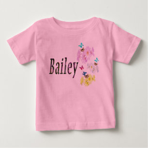 T-shirt Pour Bébé Logo de nom floral Bailey,
