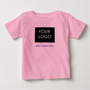 T-shirt Pour Bébé Logo personnalisé Entreprise Rose
