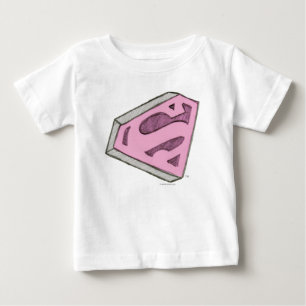 T-shirt Pour Bébé Logo Pink Croquetée Supergirl