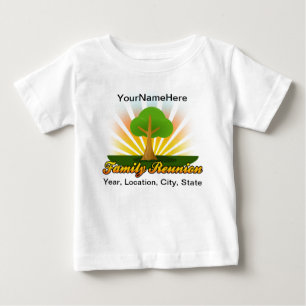 T-shirt Pour Bébé Logo vert de la Réunion de famille d'arbre
