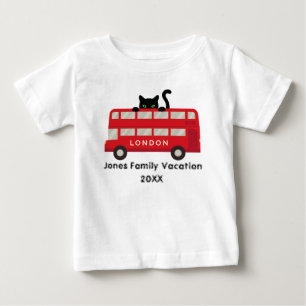 T-shirt Pour Bébé Londres Royaume-Uni Red Bus Cat famille vacances