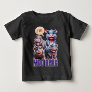 T-shirt Pour Bébé Loo moo Deng Thai drôle célèbre petit bébé hippo
