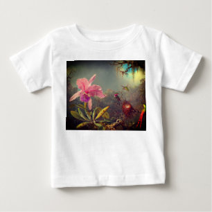 T-shirt Pour Bébé L'orchidée de Cattleya et trois colibris Heade
