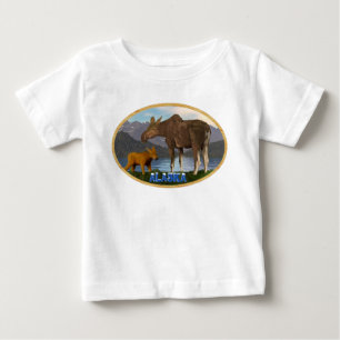 T-shirt Pour Bébé L'orignal dans le pré