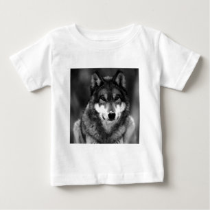 T-shirt Pour Bébé Loup noir et blanc
