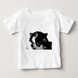 T-shirt Pour Bébé Loup noir et blanc