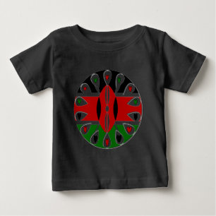 T-shirt Pour Bébé Lovely Hearts Kenya : Drapeau Art Motif