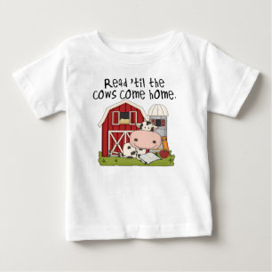 T-shirt Pour Bébé Lu 'jusqu'aux vaches venez à la maison