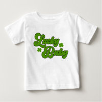 Lucky Baby St Patrick's Day Retro 70's Green