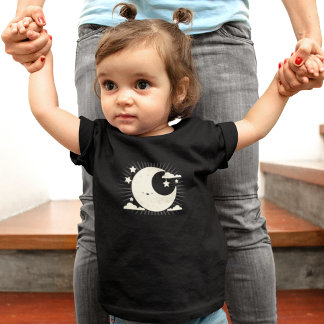 T-shirt Pour Bébé Lune Collage Bébé Cartoon