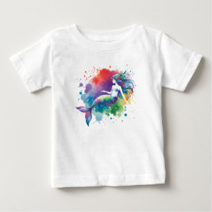 T-shirt Pour Bébé L'univers coloré d'une sirène