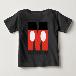 T-shirt Pour Bébé M est pour Mickey  Ajouter votre nom