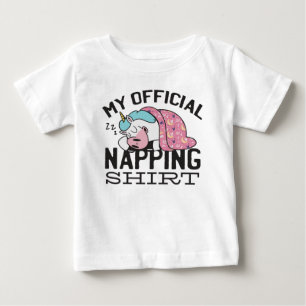 T-shirt Pour Bébé Ma chemise de sieste officielle - Lazy sommeil Uni