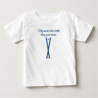 T-shirt Pour Bébé Ma mère skie mieux que ta mère chemise bébé