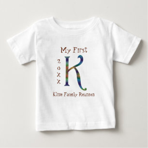 T-shirt Pour Bébé Ma Première Famille Réunion Lettre Colorée K Monog