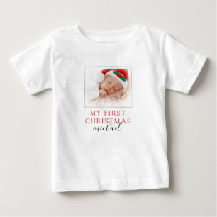T-shirt Pour Bébé Ma première photo de Noël