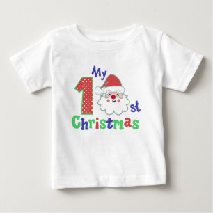 T-shirt Pour Bébé Ma première typographie de Noël Cute Père Noël