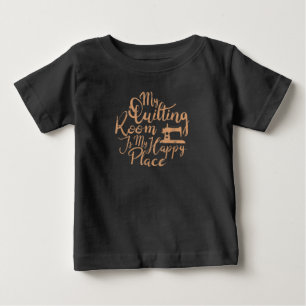T-shirt Pour Bébé Ma Salle De Couchage Est Mon Endroit Heureux - Cou