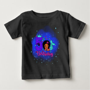 T-shirt Pour Bébé Ma Sirène d'anniversaire 5 ans