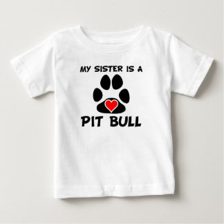 T-shirt Pour Bébé Ma Soeur Est Un Pit Bull