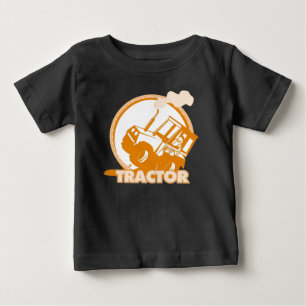 T-shirt Pour Bébé Machines de ferme de tracteurs Orange
