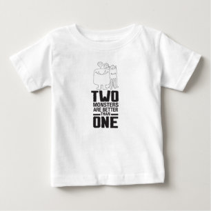 T-shirt Pour Bébé Main dessinée deux monstre Art Monster Halloween A