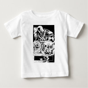 T-shirt Pour Bébé Main noire avec le panneau 2 de crâne